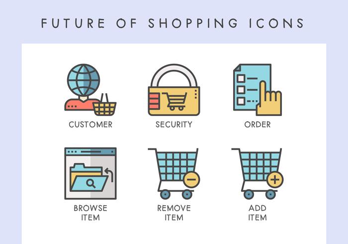 Futuro de los iconos de compras vector