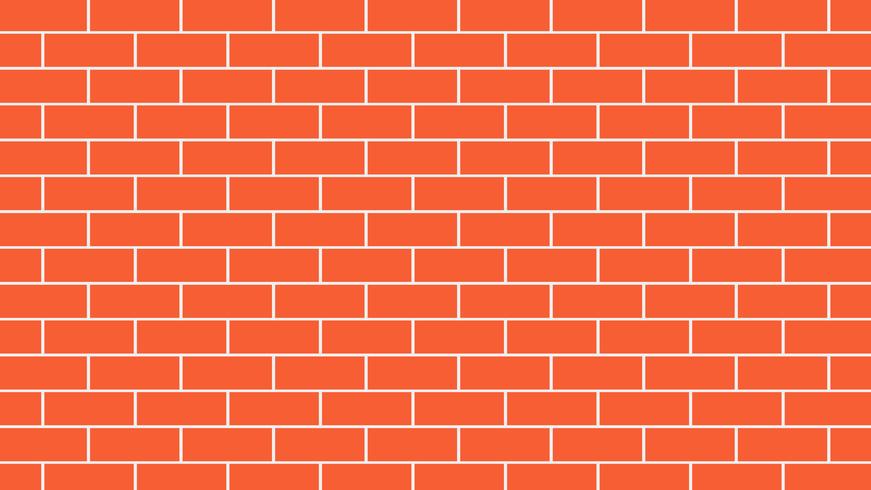 Red or orange brick wall backgroud - vector illustration