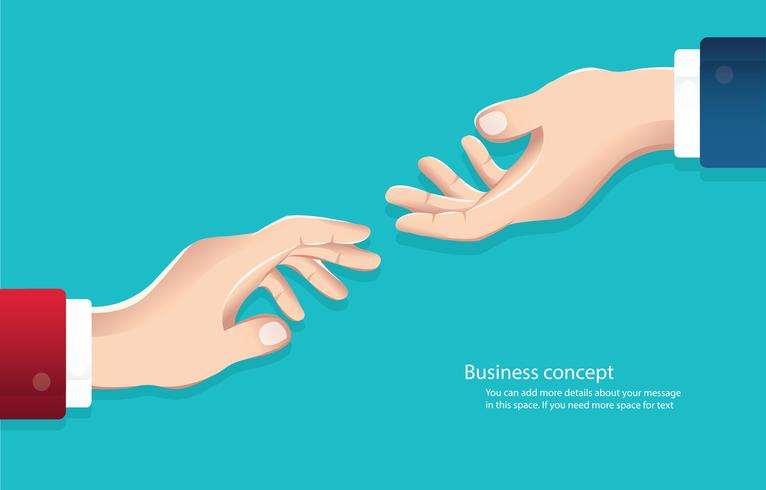 Hand shake. Businessmen shaking hands on a background of skyline. Concept business vector