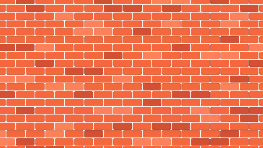 Red or orange brick wall background - vector illustration