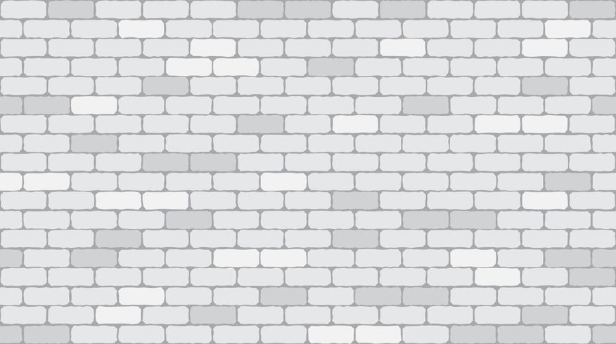 Seamless pattern white or gray brick wall texture background - Vector illustration