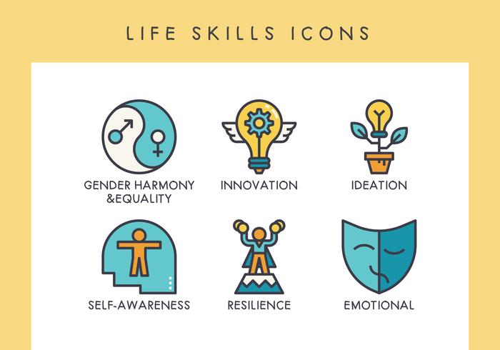 LIfe skills icons vector