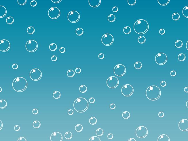 Seamless pattern of bubbles in water on blue background vector