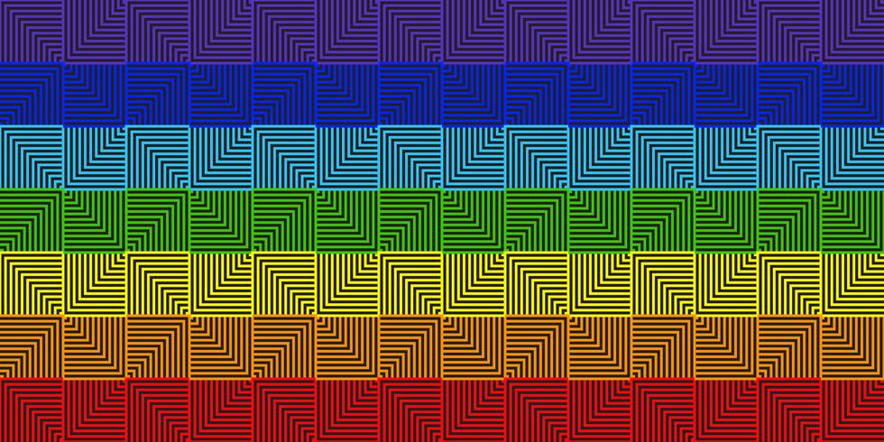 Abstract line square rainbow geometric background - Vector illustration