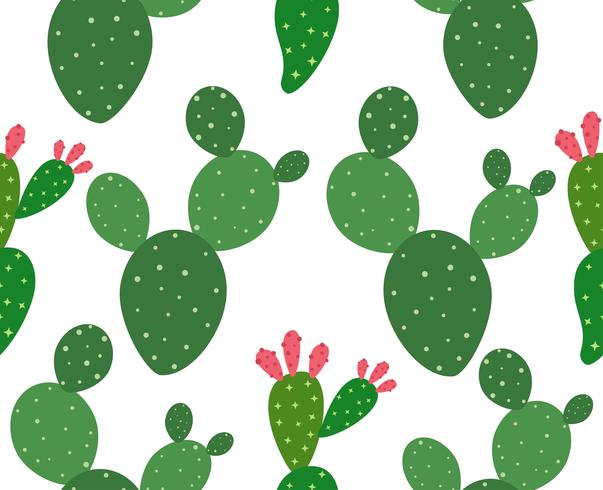 Seamless cactus pattern background - Vector illustration