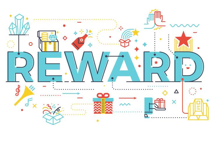 Reward word lettering illustration vector