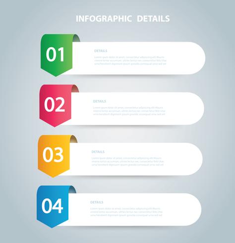 Plantilla de vector gráfico de información cuadrada con 4 opciones. Puede ser utilizado para web, diagrama, gráfico, presentación, gráfico, informe, infografía paso a paso. Fondo abstracto