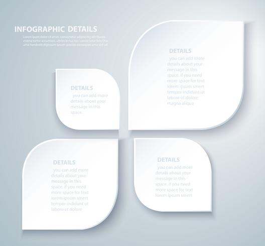 Plantilla gráfica de información vectorial con 4 opciones. Puede ser utilizado para web, diagrama, gráfico, presentación, gráfico, informe, infografía paso a paso. Fondo abstracto vector