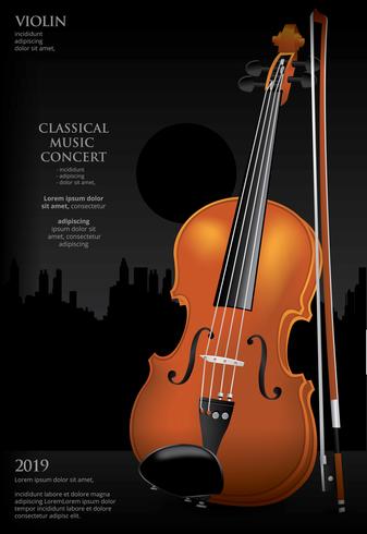 The Classical Music Concept Violin Vector Illustration