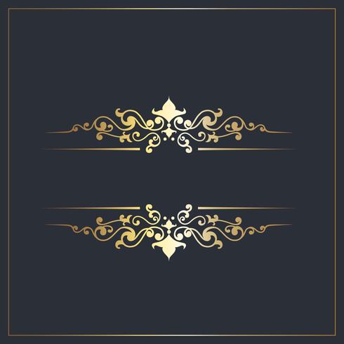 Fondo decorativo con detalles ornamentales en oro. vector