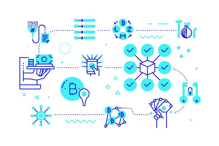 Blockchain technology concept vector