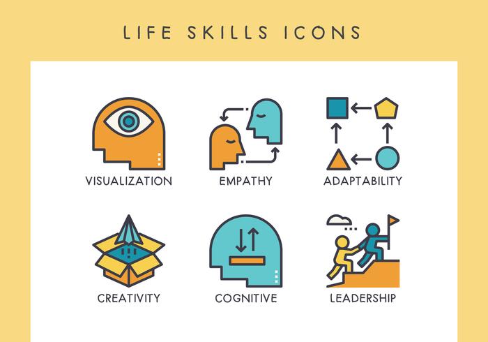 LIfe skills icons vector