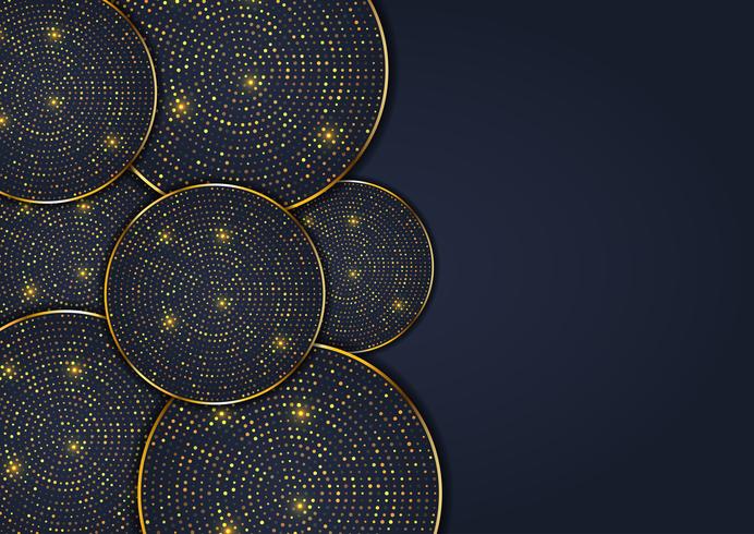 Abstract design background with elegant gold dot circles vector