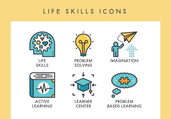LIfe skills icons vector