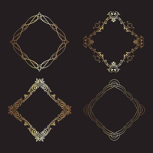 Decorative gold frames collection  vector