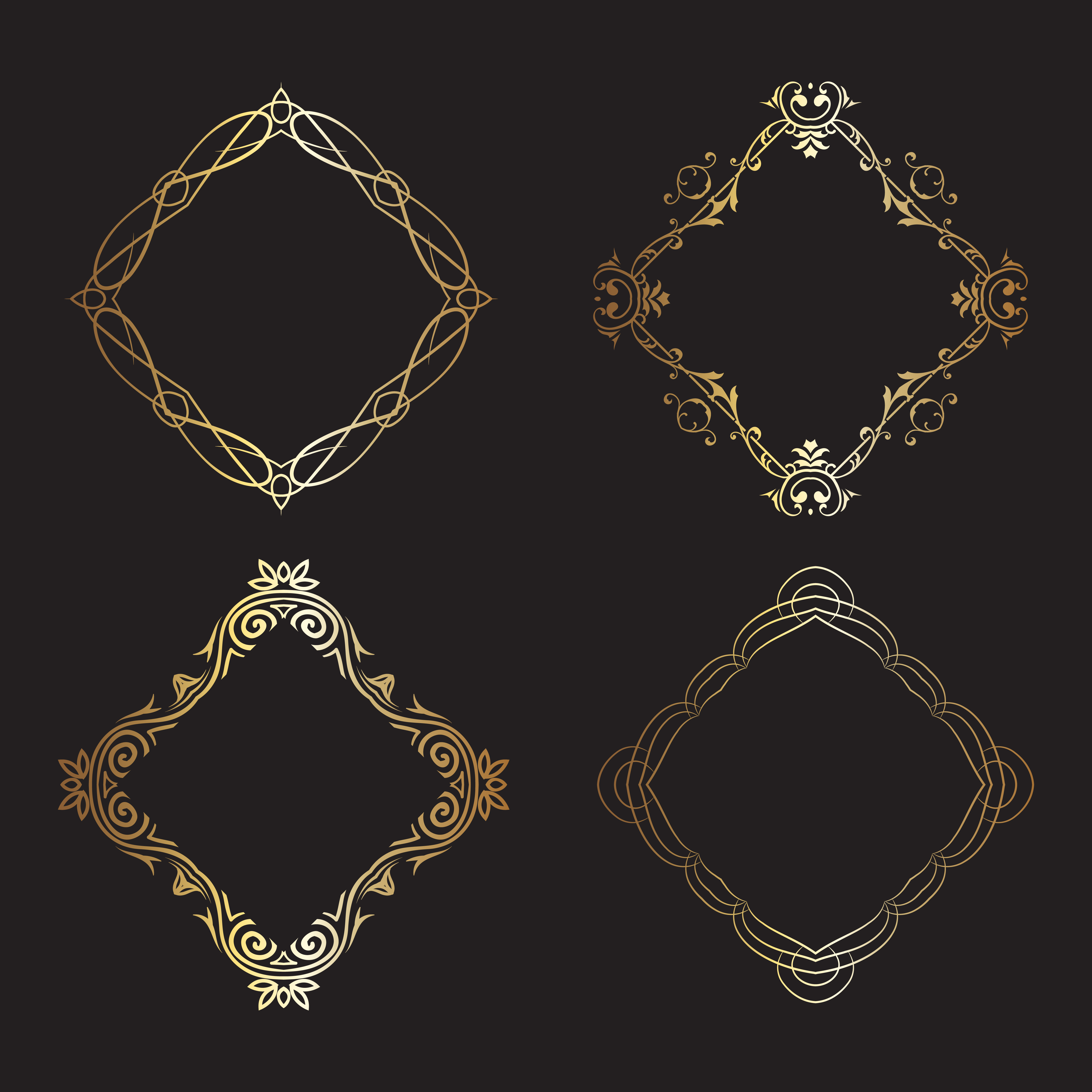 Decorative gold frames collection 540022 Vector Art at Vecteezy