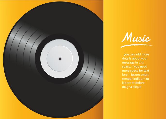 vinyl record with yellow cover mockup  background vector