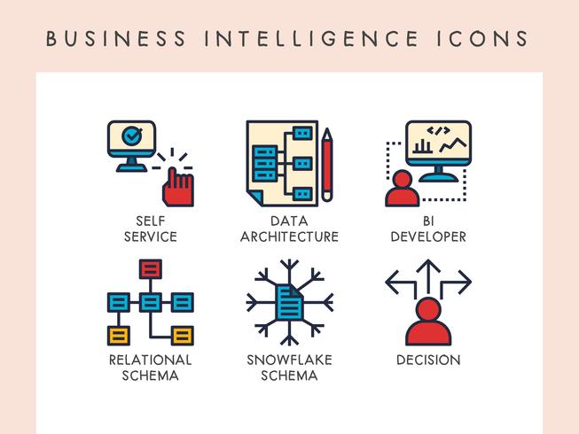 Business intelligence icons vector