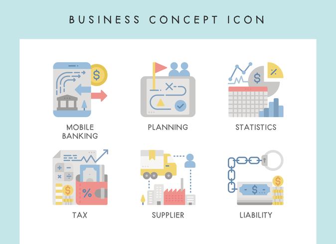 Business concept icons vector