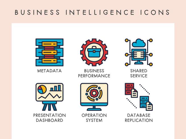 Business intelligence icons vector