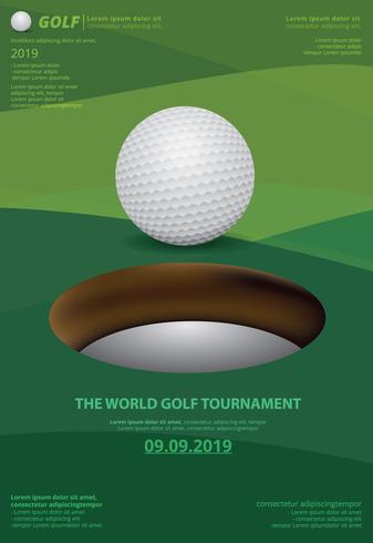 Cartel de golf campeonato ilustración vectorial vector