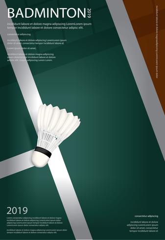 Campeonato de bádminton cartel ilustración vectorial vector