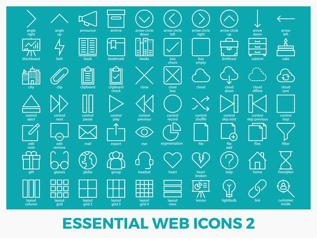 Iconos web mezclados esenciales vector