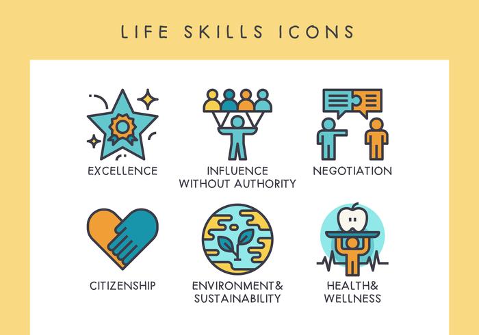 LIfe skills icons vector