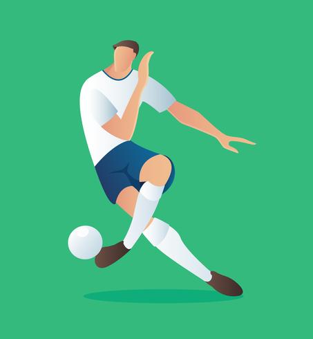 Jugador de acción de fútbol, ilustración de vector de jugador de fútbol