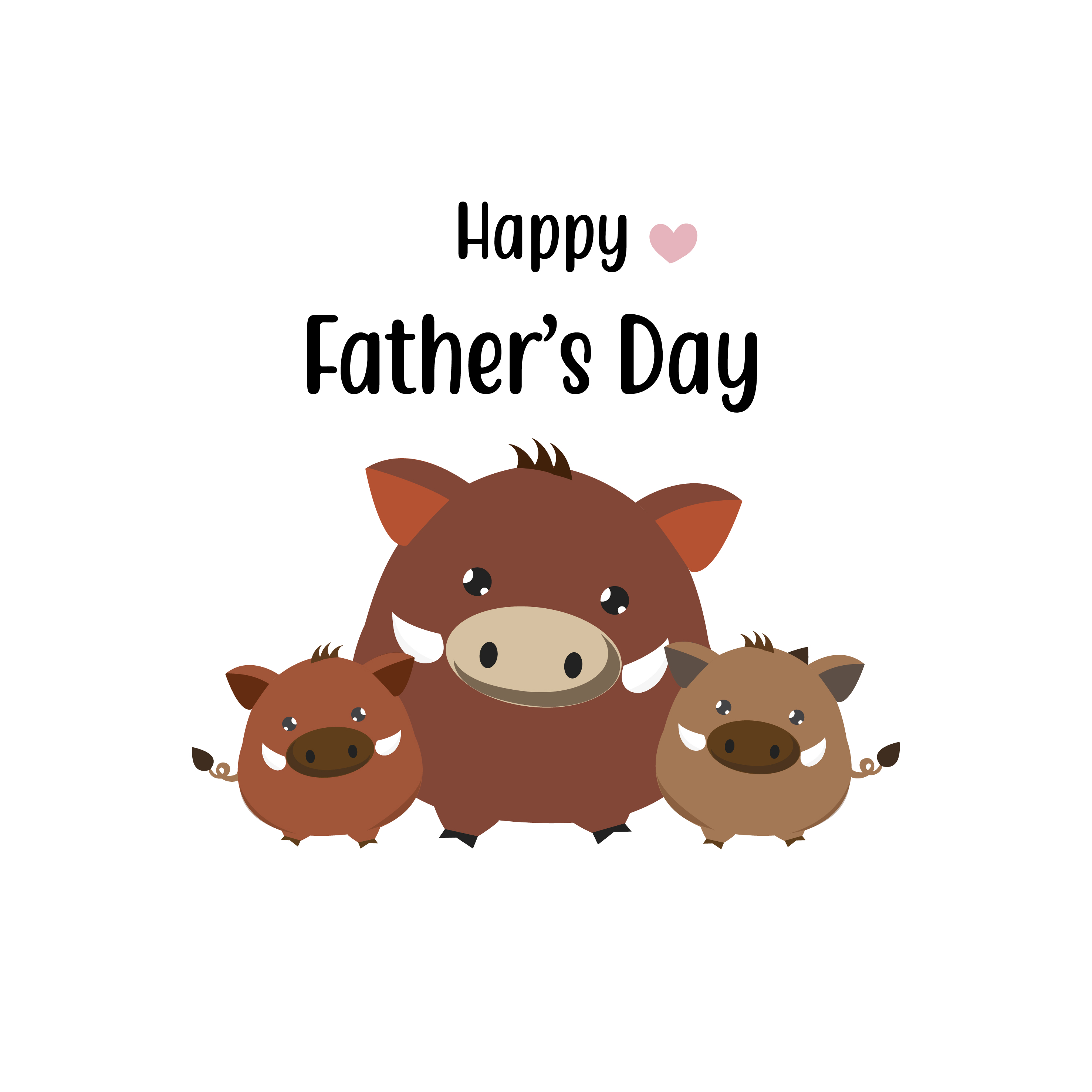 Happy father's day card.Cute boar dad and his baby. 540182 Vector Art ...
