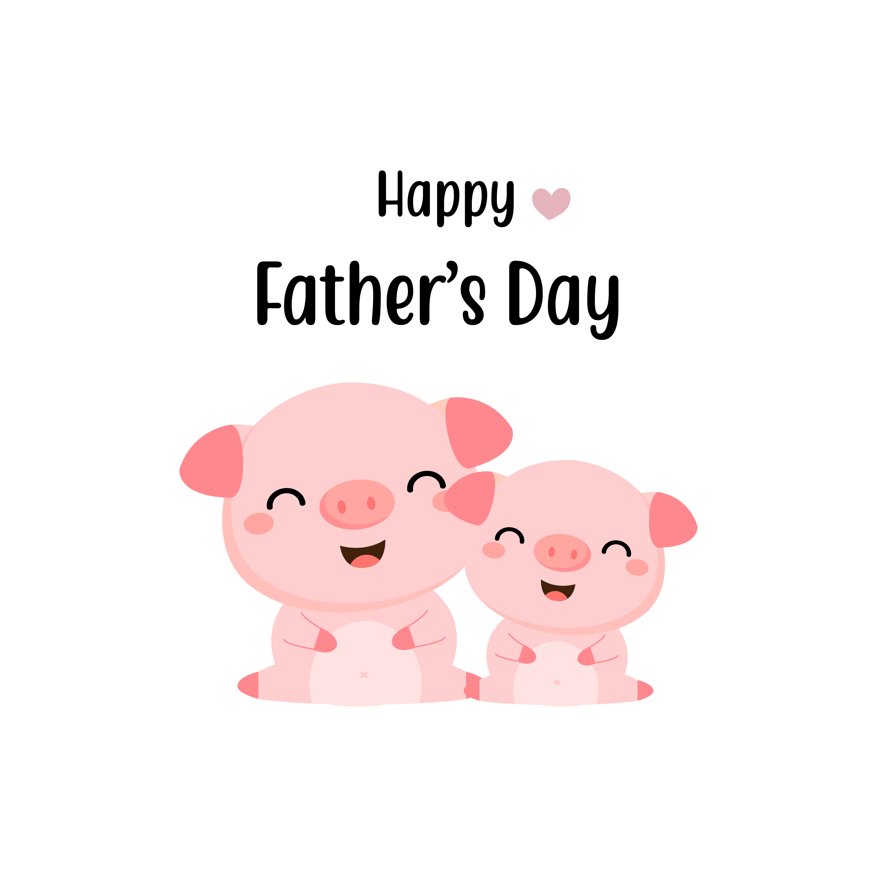 Happy father's day card. Cute pig cartoon dad and baby. 540228 Vector Art  at Vecteezy