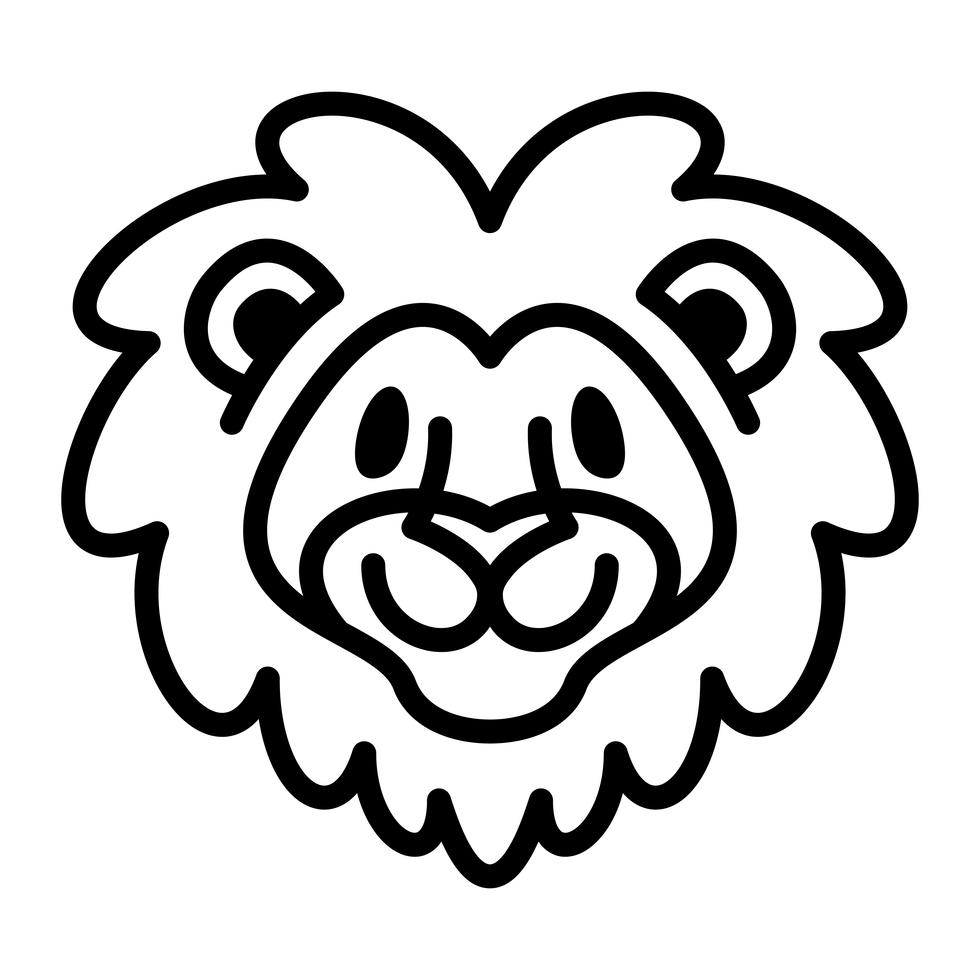 Lion head cartoon illustration 540255 Vector Art at Vecteezy