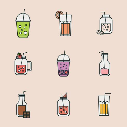 Outlined Smoothies vector