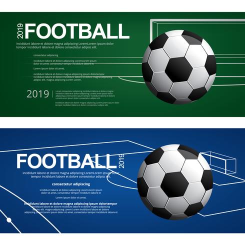 2 Banner Soccer Football Poster Vector Illustration