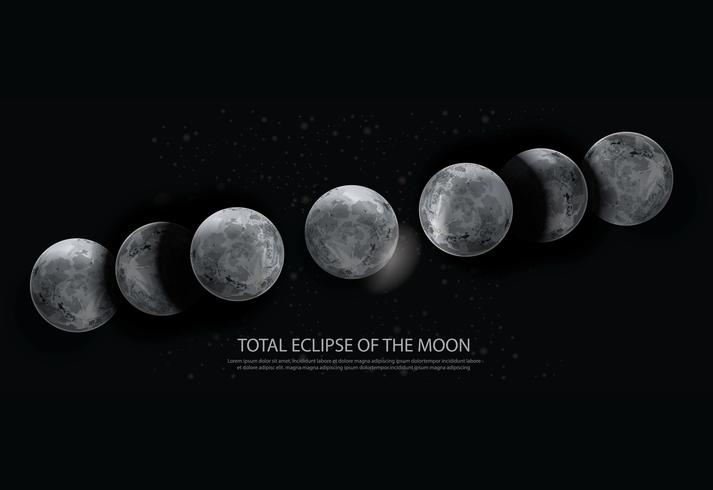 Total Eclipse of the Moon Vector illustration