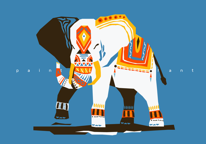 Abstract Painted Elephant Vector Illustration