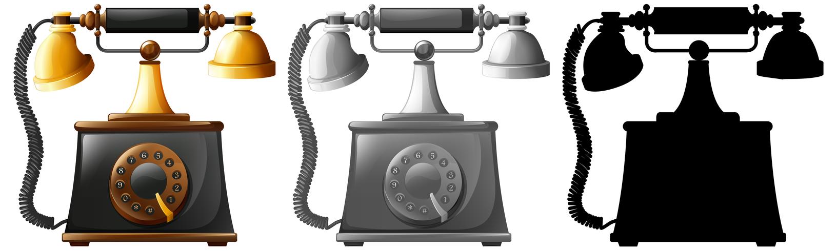 Set of old fashioned telephones vector