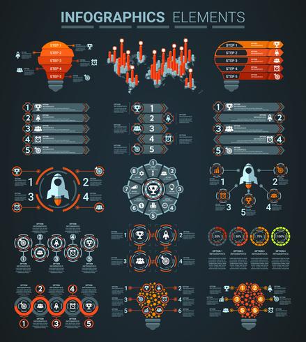 INFOGRAPHICS ELEMENTS SET vector