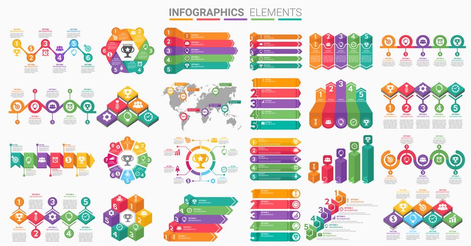 INFOGRAPHICS ELEMENTS SET vector