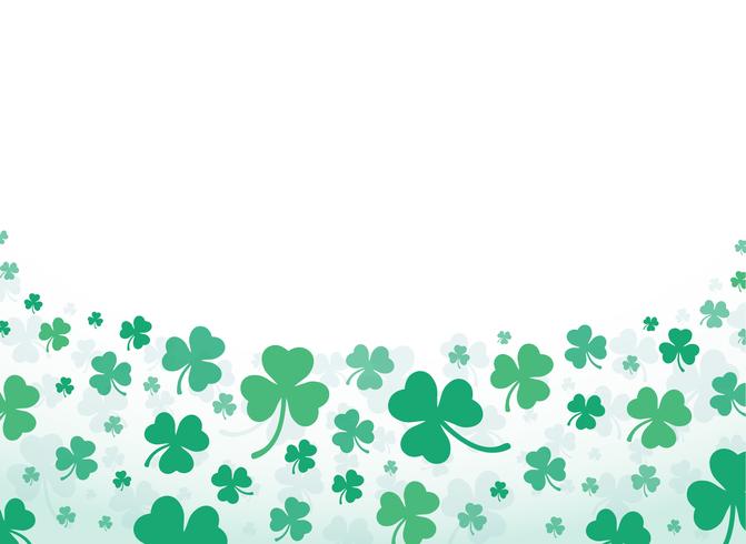 cute green clover leaf background vector illustration