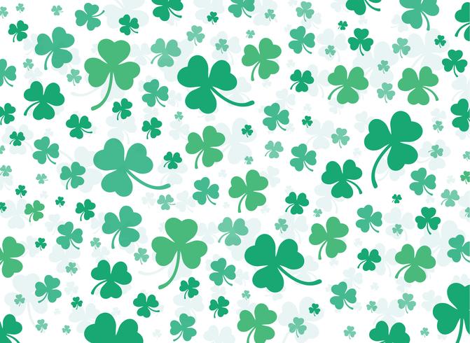 cute green clover leaf background vector illustration