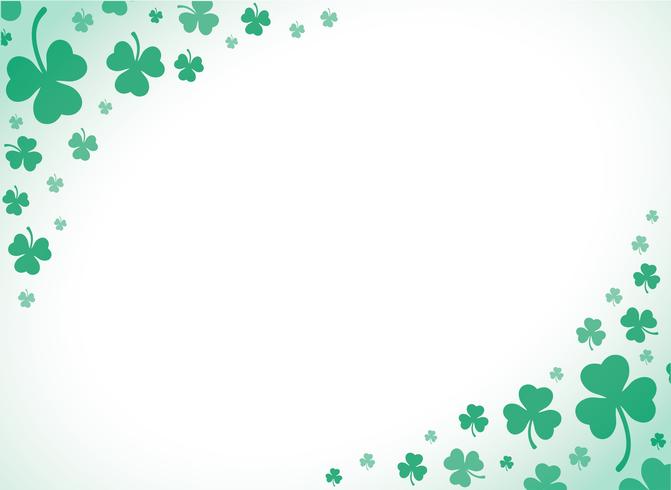cute green clover leaf background vector illustration