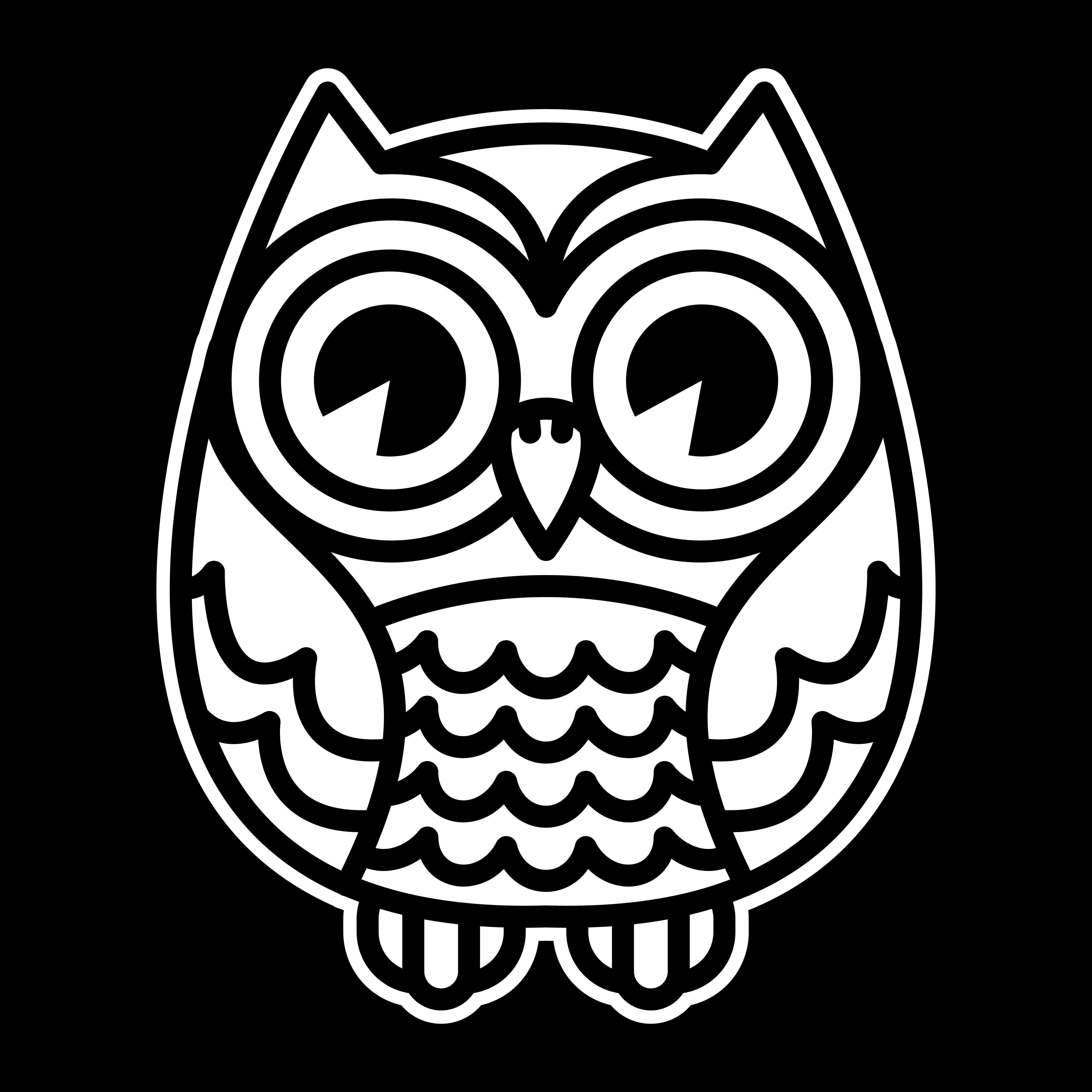 Cute Cartoon Owl Bird with Big Eyes in Sitting Position 540440 Vector Art  at Vecteezy