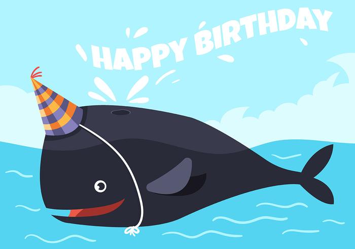 Feliz cumpleaños animal ballena vector