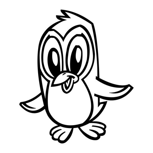 Penguin cartoon illustration vector