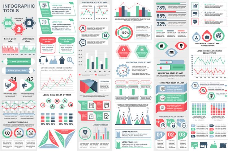 Infografía elementos de visualización de datos vector diseño de plantilla. Puede usarse para pasos, opciones, procesos de negocio, flujo de trabajo, diagrama, concepto de diagrama de flujo, línea de tiempo, iconos de marketing, gráficos de información.