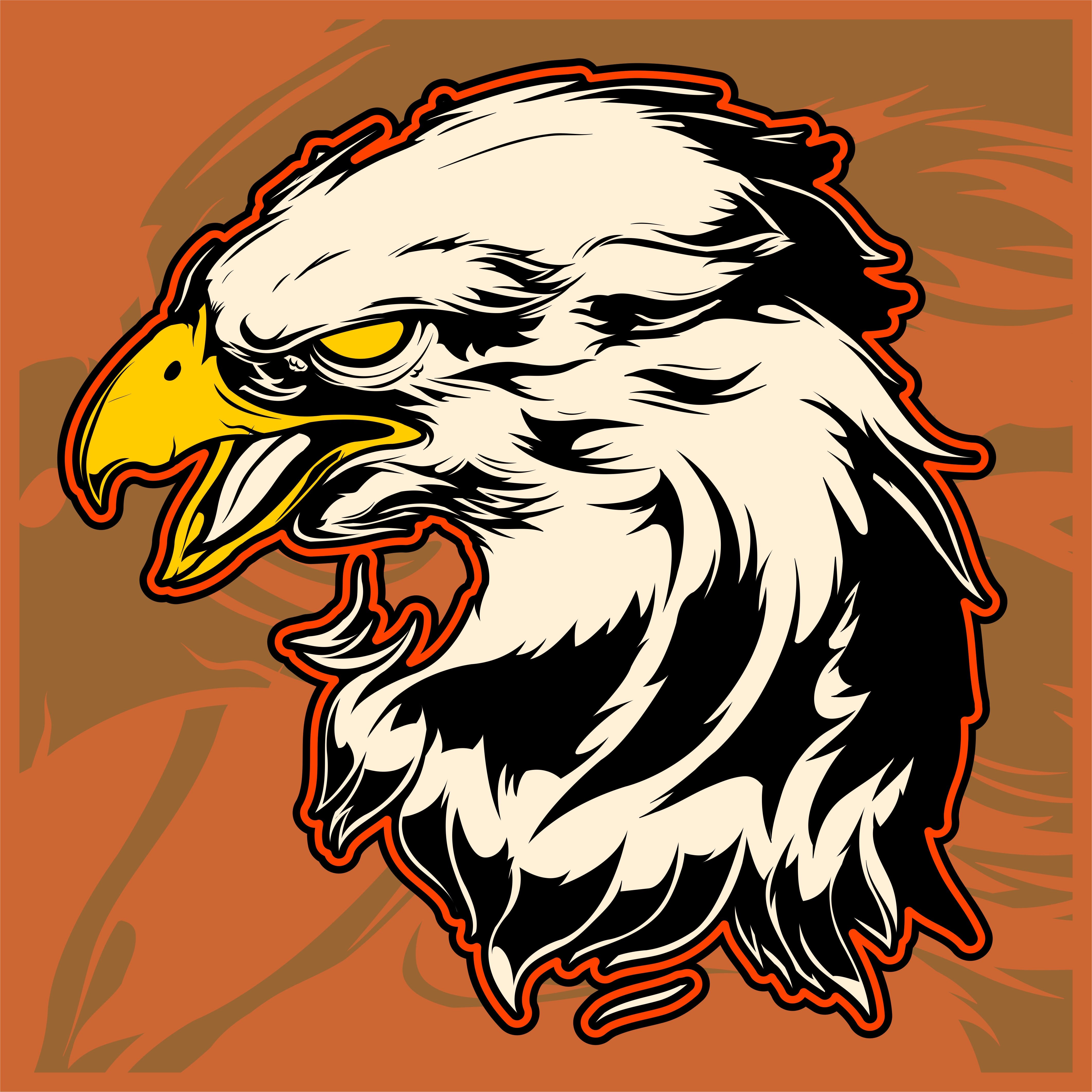 Graphic Head Of A Bald Eagle Mascot Vector Illustration 540555 Vector