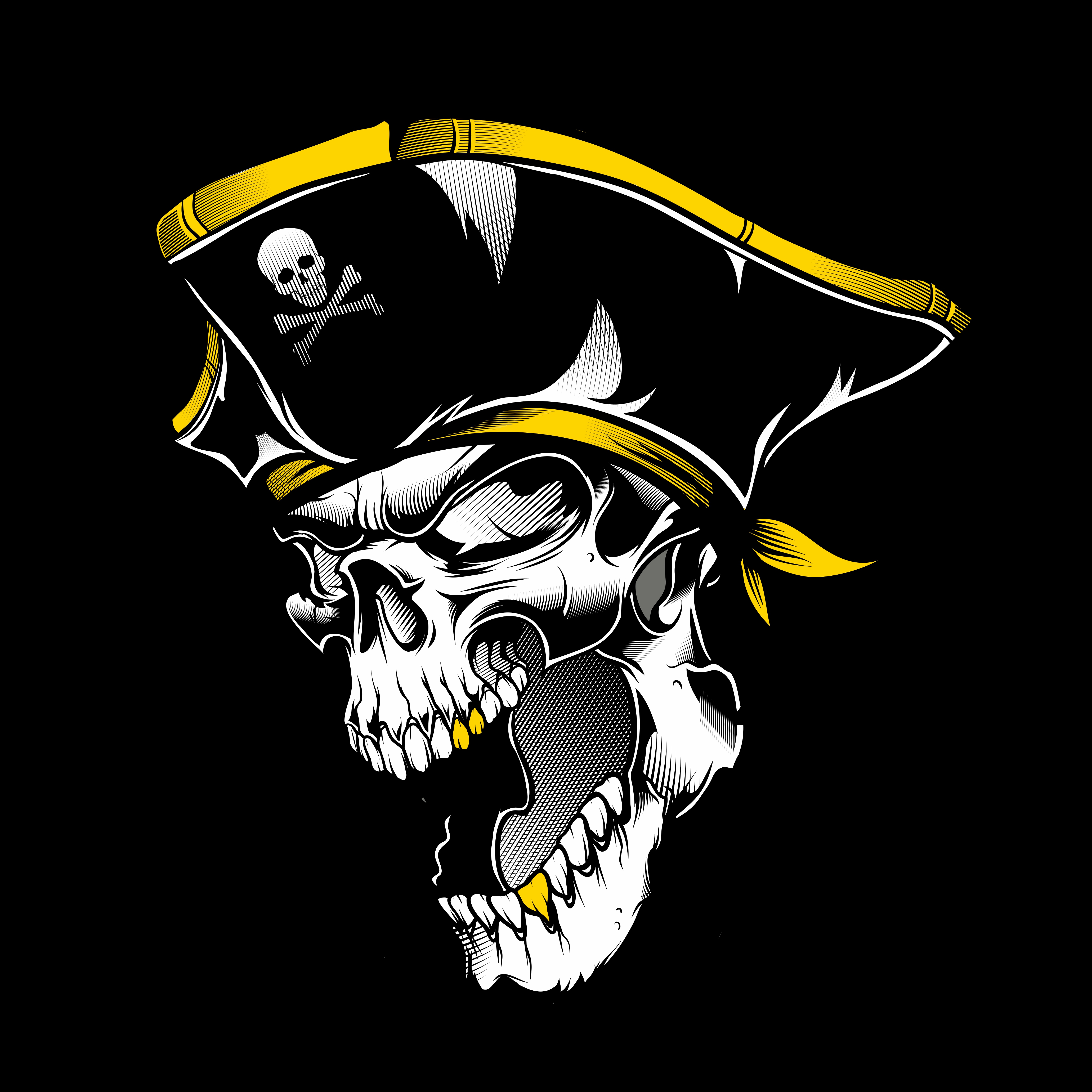 skull pirate hand drawing vector 540564 Vector Art at Vecteezy