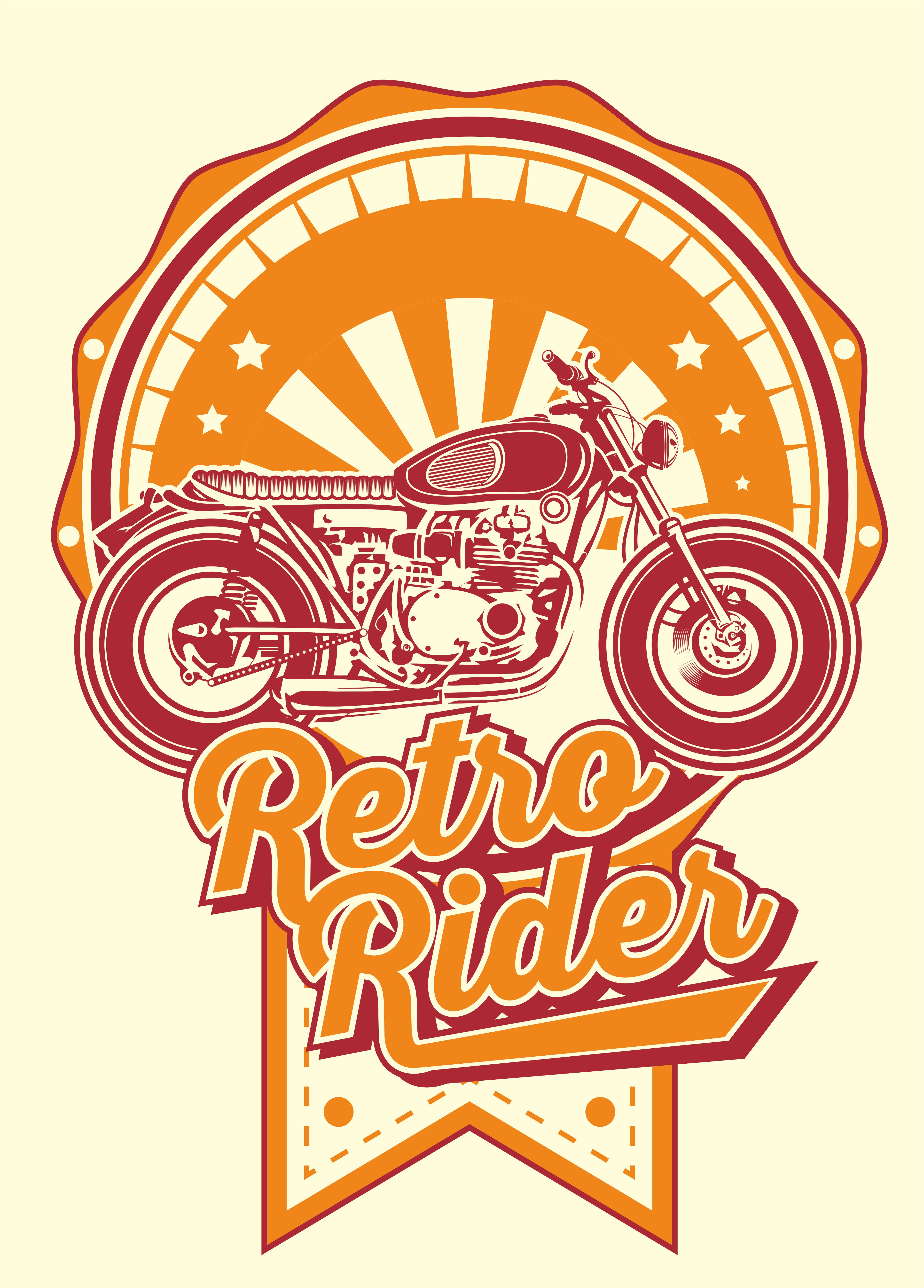 Download retro rider with motorbikes vintage - Download Free Vectors, Clipart Graphics & Vector Art