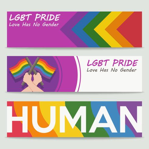 Lgbt orgullo banners en estilo plano vector